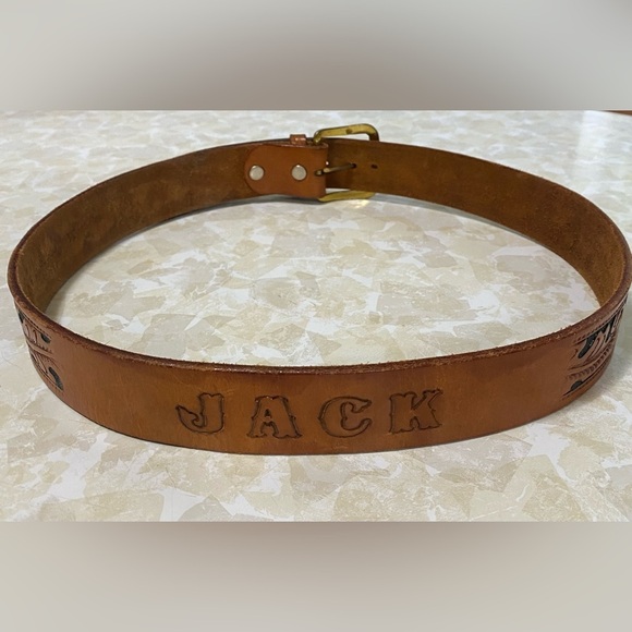 Leather Belt Brown Mexican Sz 36 - Picture 3 of 9